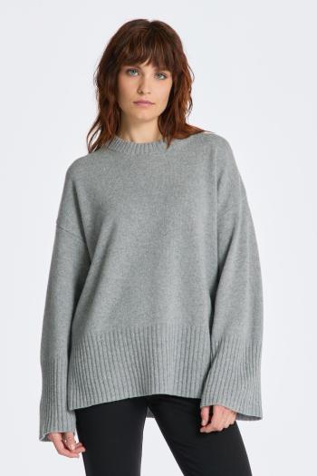 SVETR GANT D1. LOUNGE C-NECK SWEATER GREY MELANGE