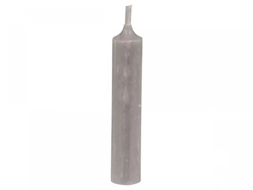 Šedá lněná úzká krátká svíčka Short dinner linen - Ø 2 *11cm / 4.5h Chic Antique