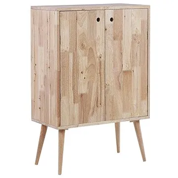 Skříňka ze světlého kaučukového dřeva CHANDLER, 306174 (beliani_306174)