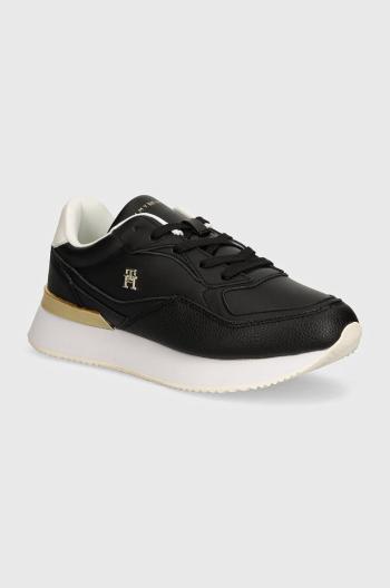 Kožené sneakers boty Tommy Hilfiger CHIC CHUNKY RUNNER černá barva, FW0FW08203