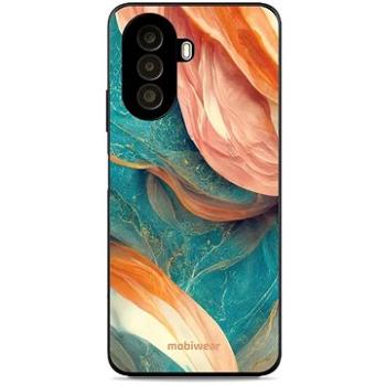 Mobiwear Glossy lesklý pro Huawei Nova Y70 - G025G - Azurový a oranžový mramor (5904808526579)