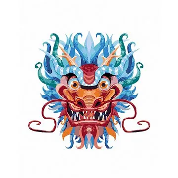 Čínský drak na bílém pozadí, 80×100 cm, vypnuté plátno na rám (6056653)