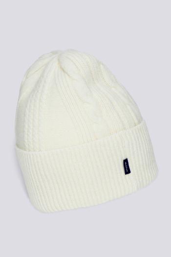 ČEPICE GANT D2. CABLE BEANIE CREAM