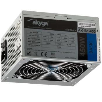 Akyga AK-B1-450 tápegység 450 W 20+4 pin ATX ATX Szürke