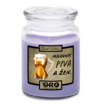 Svíčka Milovník piva a žen (Vůně svíčky: Levandule)