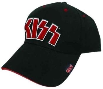 Kiss Kšiltovka Red on White Logo Black