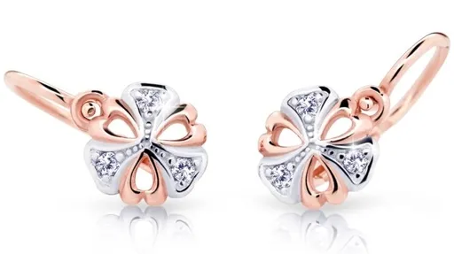 Cutie Diamonds Bicolor dětské náušnice ze zlata s diamanty C2230-10-10-X-4-D