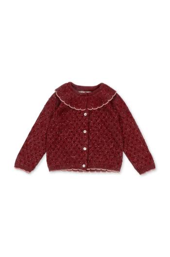 Dětský svetr Konges Sløjd HOLIDAY KNIT CARDIGAN červená barva, lehký, KS101994