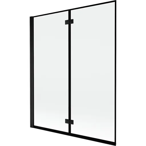 MEXEN MIST vanová zástěna 140x150 cm 6mm 2-s, černá, okraj, levá 8A9-140-002-70-70-L