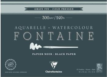 Clairefontaine Fontaine Black Cold-Pressed Glued Pad On 4 Sides Skicář 26 x 36 cm 300 g