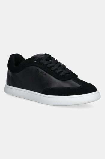 Kožené sneakers boty Calvin Klein CUPSOLE LACE UP - LTH SUE MIX černá barva, HW0HW02435