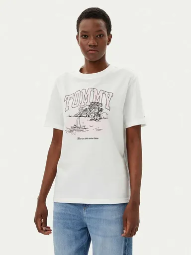 Tommy Jeans dámské bílé tričko DW0DW21343 XS