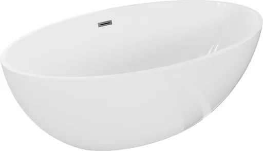 MEXEN/S Nike volně stojící vana 175 x 100, bílá, sifon a přepad grafit metal 54071751000-95