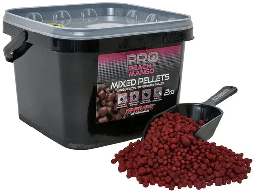 Starbaits Peletky Mixed Pellets 2kg - Peach Mango,Starbaits Peletky Mixed Pellets 2kg - Peach Mango