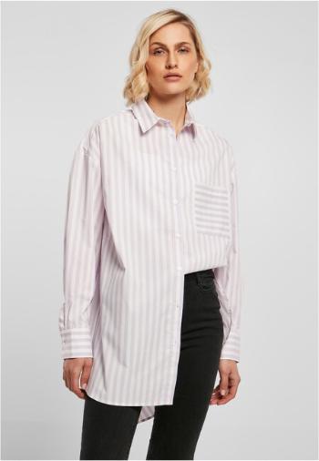 Urban Classics Ladies Oversized Stripe Shirt white/lilac - M