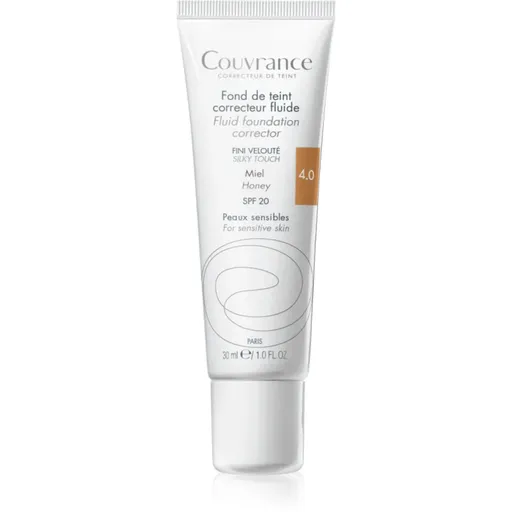 Avène Couvrance Fluid Foundation Corrector tekutý krycí make-up SPF 20 odstín 4.0 Honey 30 ml