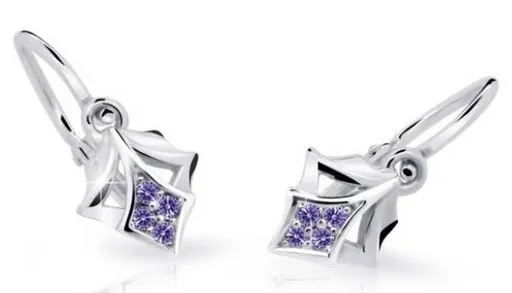 Cutie Jewellery Dětské náušnice z bílého zlata C2220-10-X-2 fialová