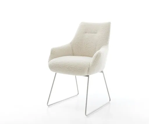 Jídelní židle Alja-Flex s područkami plyšový manšestr béžová