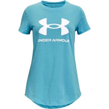 Under Armour LIVE SPORTSTYLE GRAPHIC SS Dívčí triko, tyrkysová, velikost