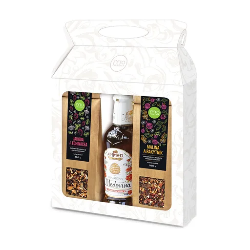 Fytopharma Dárková kazeta 2x sypaný čaj 100 g + medovina 180 ml