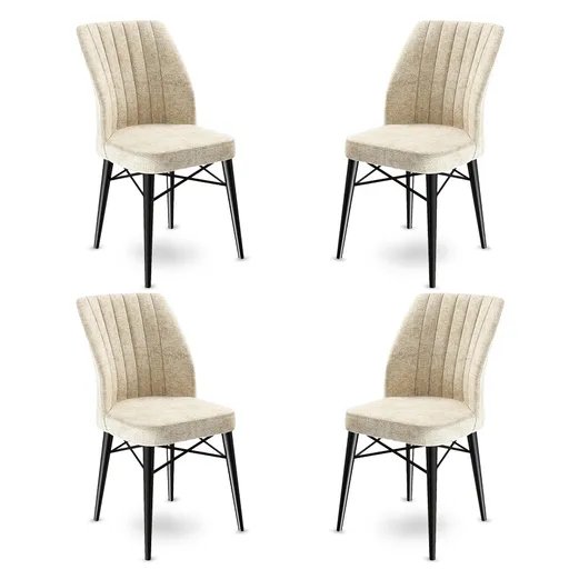 Sada židlí (4 kusy) Flex - Cream, Black