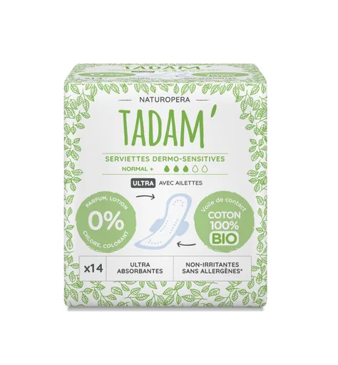 Tadam Dermo sensitivní vložky z BIO bavlny normal + 14 ks