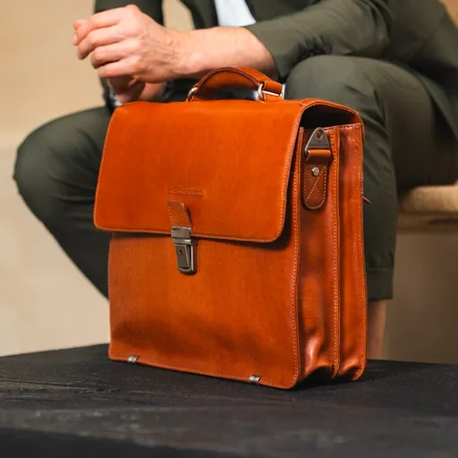 Pánská kožená aktovka The Chesterfield Brand Salvator - koňak