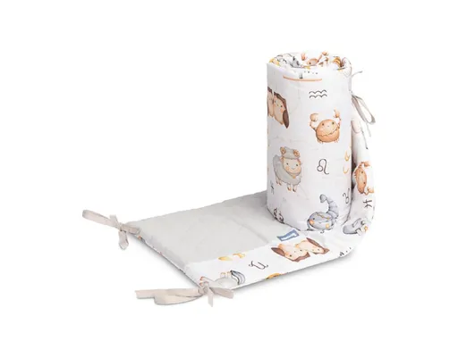 SENSILLO Mantinel do postýlky, mušelín, bavlna - Hvězdná zvířátka, šedá, bílá