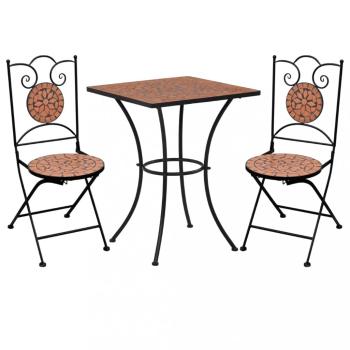 Mozaikový bistro set 3 ks Dekorhome Cihlová