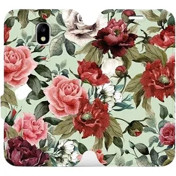 Flipové pouzdro na mobil Samsung Galaxy J5 2017 - MD06P Růže a květy na světle zeleném pozadí (5903226187768)