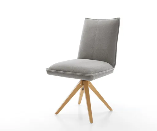 Jídelní židle Lelio-Flex strukturovaná látka Měkký šedá dřevěná