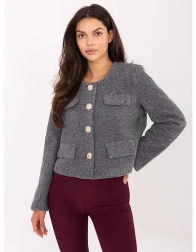 Tmavě šedý elegantní sako s podšívkou RUE PARIS