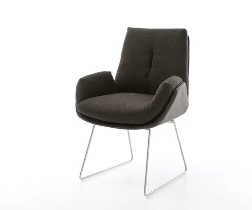 Jídelní židle Clea-Flex mix materiálů černá tenká podnož