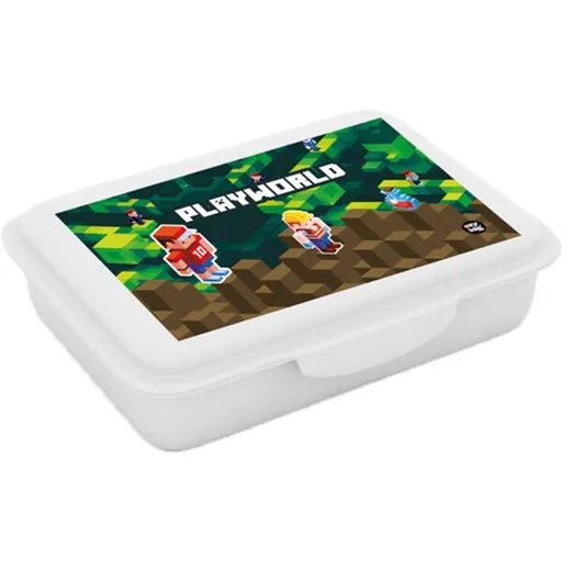 Oxybag PLAYWORLD Dětský plastový box na svačinu, bílá, velikost
