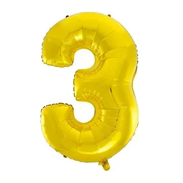 Balón foliový číslice zlatá - gold 102 cm- 3 (8435102305241)