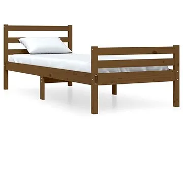 Rám postele medově hnědý masivní dřevo 100 × 200 cm, 814812 (814812)