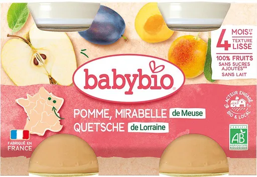 BABYBIO Mirabelky jablko 2× 130 g (3288131510927)