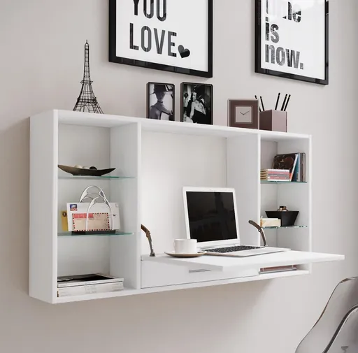 VCM Nástěnný stůl Teala, bílý