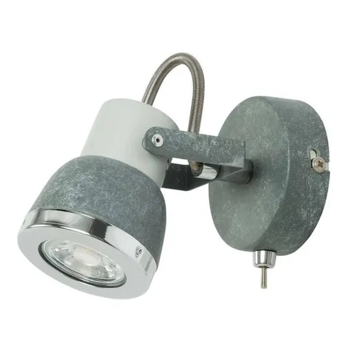 Šedá kovová nastavitelná nástěnná lampa 50W GU10 Sabynio Globo