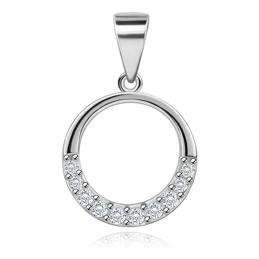 Přívěsek ze stříbra 925 - obruč, spodní část zdobená kulatými zirkony