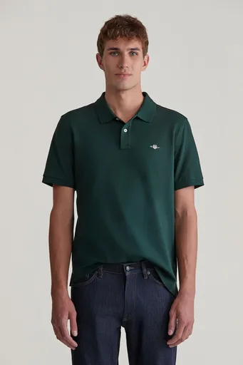 POLOKOŠILE GANT REG SHIELD SS PIQUE POLO TARTAN GREEN