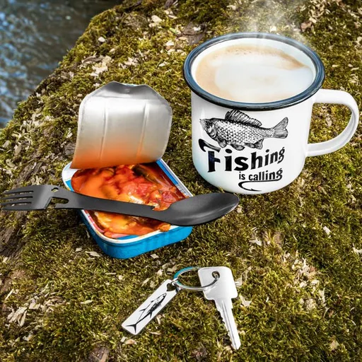 Dárková sada pro rybáře (hrnek, multifunkční nástroj, klíčenka)