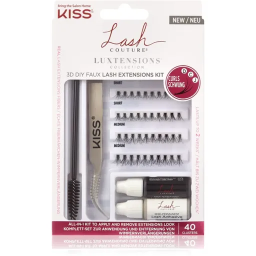 KISS Lash Couture LuXtensions set pomůcek pro aplikaci umělých řas 40 ks