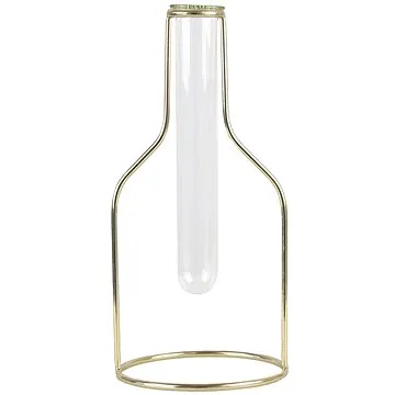 Glassor Glassor Designová váza - zkumavka se zlatým stojánkem vel. L (7774)