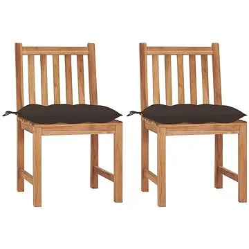 SHUMEE Židle zahradní s poduškami teak 3062939 - 2ks v balení (3062939)