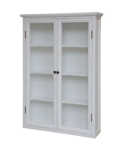 Bílá dřevěná nástěnná vitrína s policemi Marseille - 82*21*120 cm 40051601