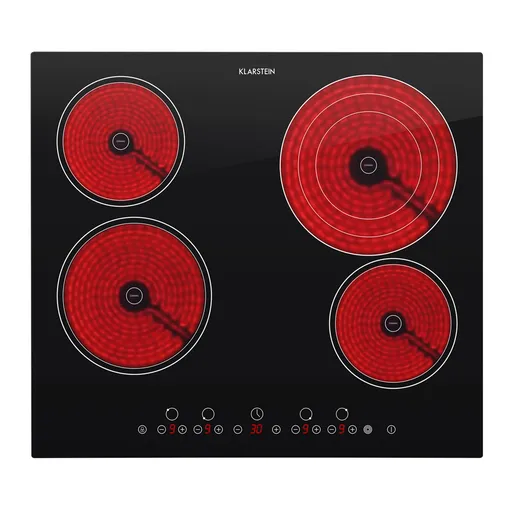 Klarstein Virtuoso, sklokeramická varná deska, vestavná, 6500 W, 4 zóny, 59 x 52 cm