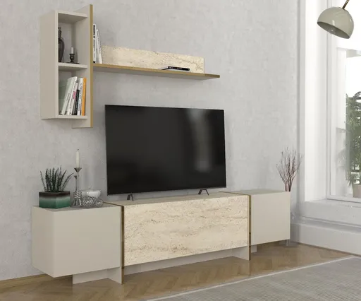 TV stěna / Sestava pod TV Veyron - Travertine