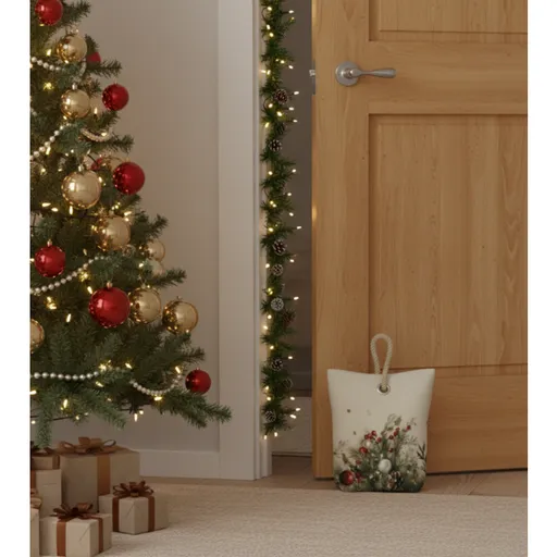 Dveřní zarážka - závaží, Vánoční větvičky a ozdoby, 22 x 23 cm