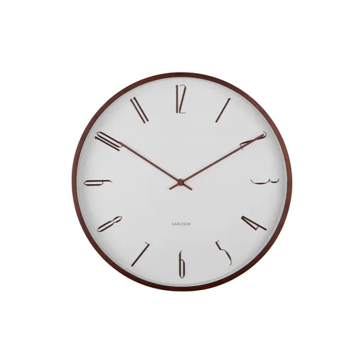 Karlsson 6014WH designové nástěnné hodiny bílá, pr.  40 cm